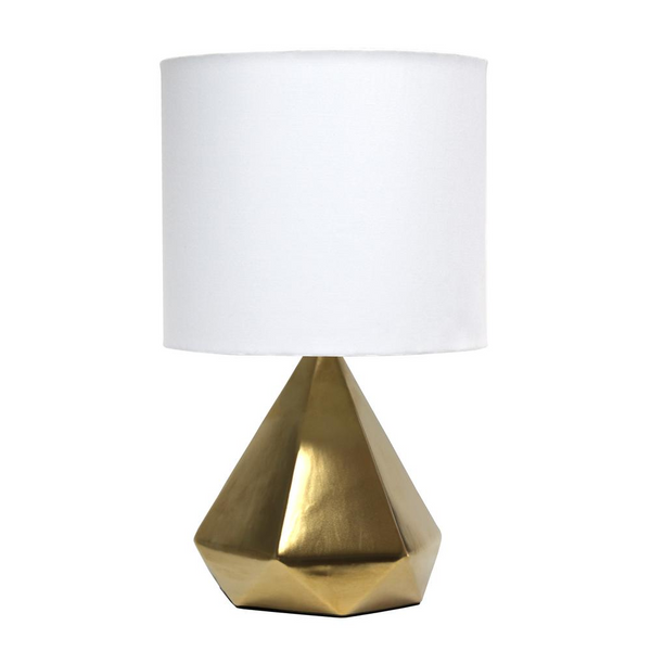 Solid Pyramid Table Lamp, Gold