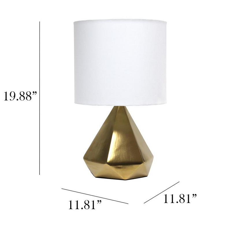 Solid Pyramid Table Lamp, Gold