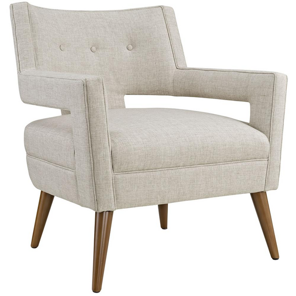 Sheer Upholstered Fabric Armchair