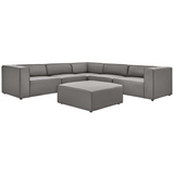 Mingle Vegan Leather 7-Piece Furniture Set - Gray EEI-4796-GRY