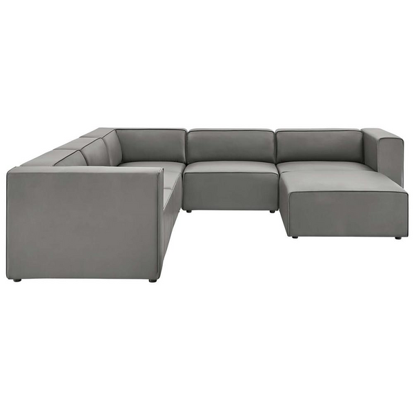 Mingle Vegan Leather 7-Piece Furniture Set - Gray EEI-4796-GRY