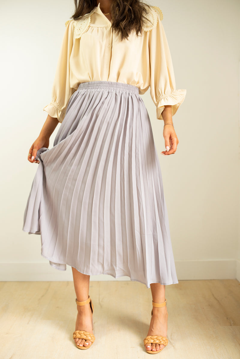 Pleated Chiffon Maxi Skirt