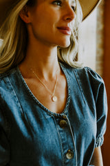 Gold Hammered Pendant Necklace by Layer Jewelry
