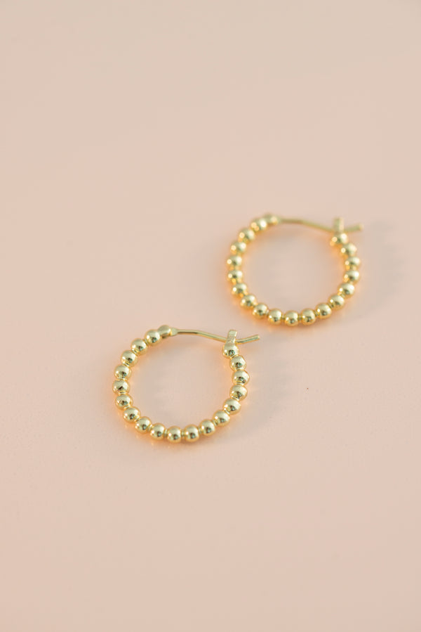 Small Beaded Huggie Hoop Earrings