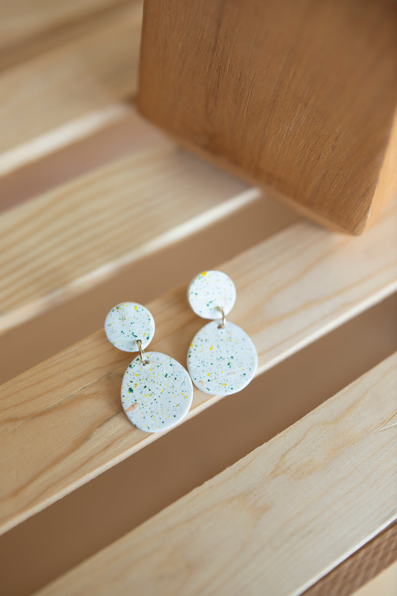 WhiteSpeckled Clay Earrings