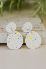 WhiteSpeckled Clay Earrings