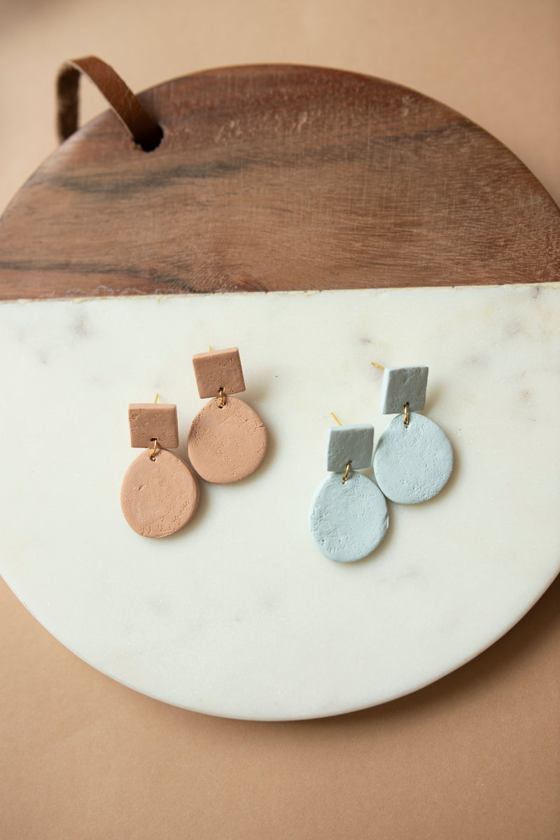 Pastel Geometric Clay Earrings