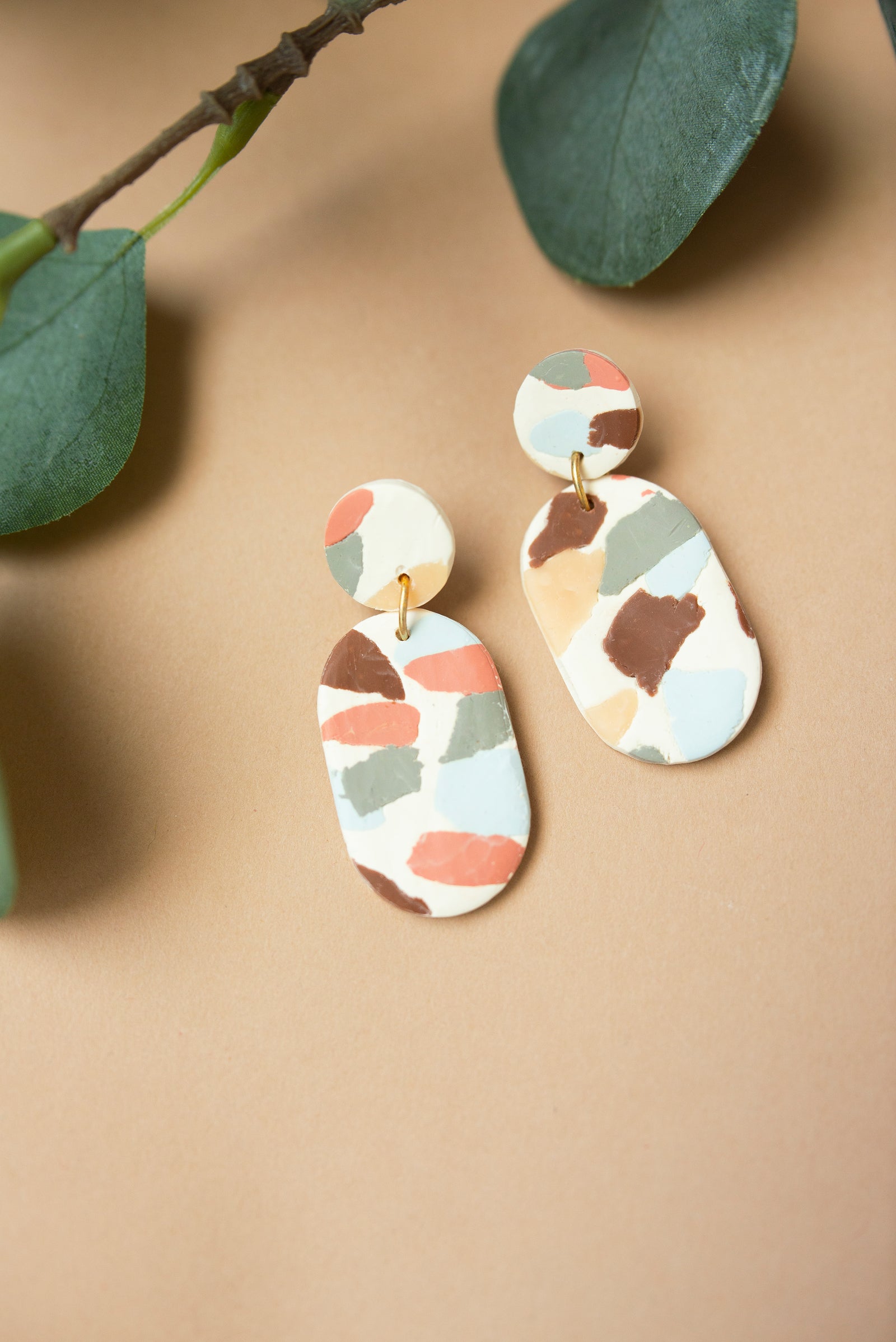 Terrazzo clay earrings discount