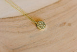 Gold Hammered Pendant Necklace by Layer Jewelry