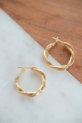 Dainty Twisted Hoop Earrings by Layer Jewelry