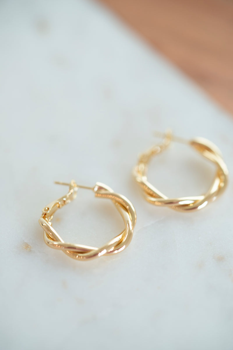 Dainty Twisted Hoop Earrings by Layer Jewelry