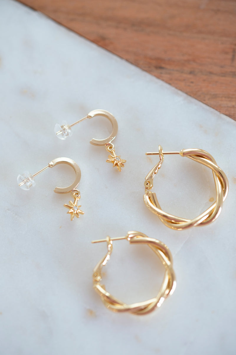 Dainty Twisted Hoop Earrings by Layer Jewelry