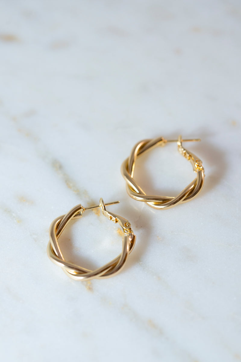 Dainty Twisted Hoop Earrings by Layer Jewelry