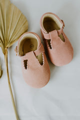 Blush Suede Baby Mary Janes
