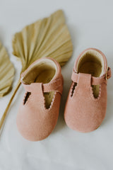 Blush Suede Baby Mary Janes