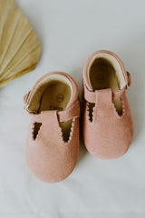 Blush Suede Baby Mary Janes