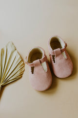 Blush Suede Baby Mary Janes