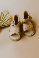 Tan Split-Soled Leather Baby Sandals