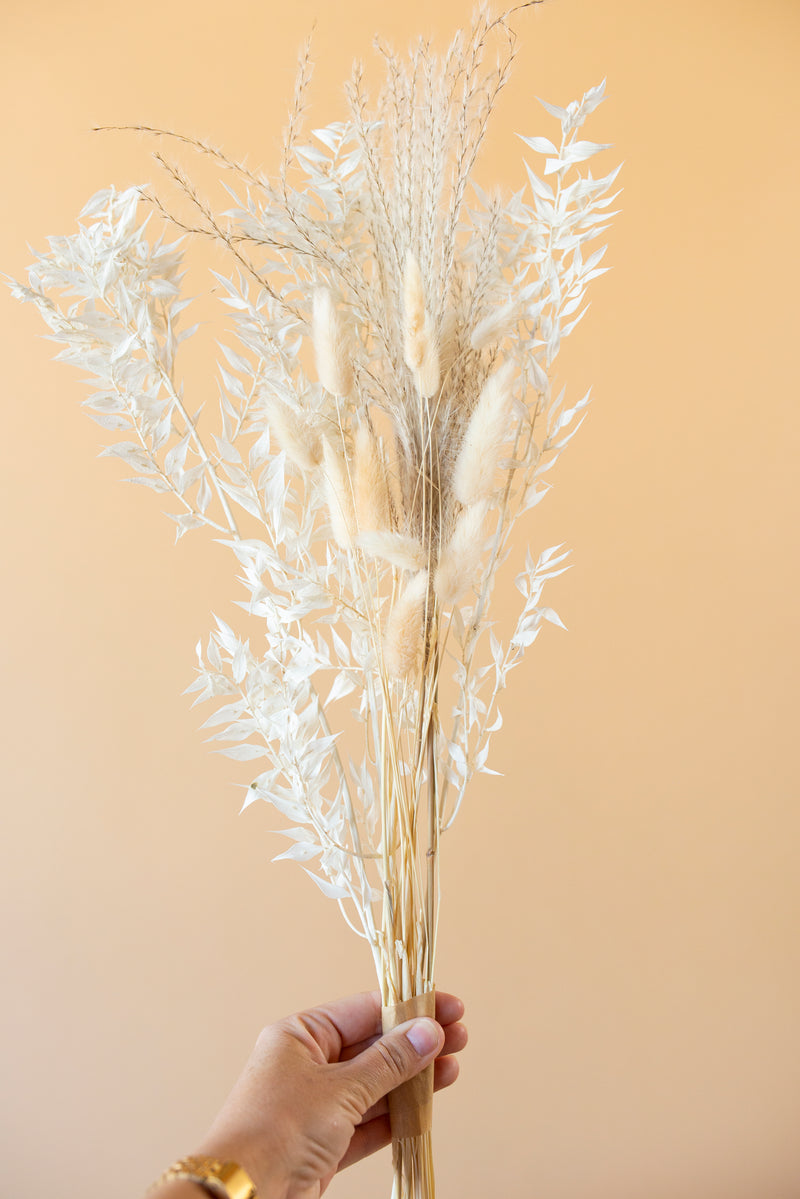 White Boho Scandi Dried Flowers Mix