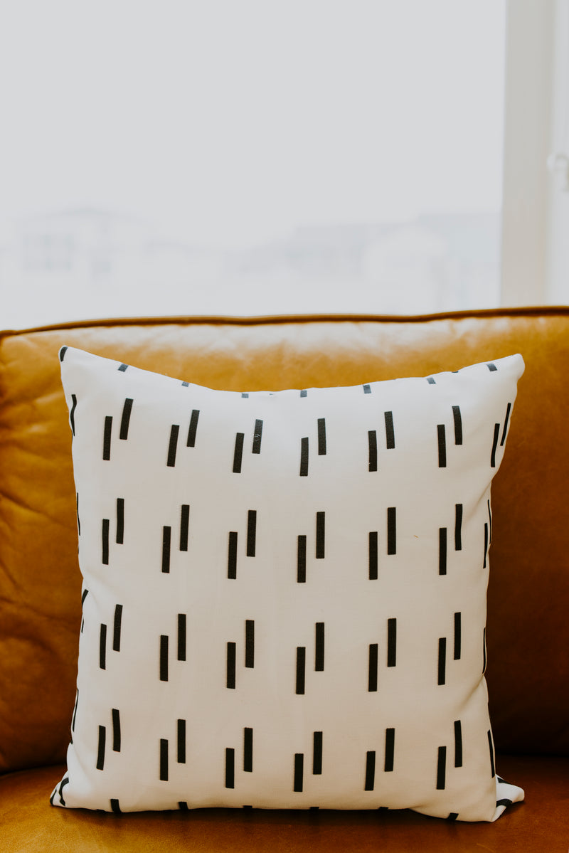 Black Lines Pillow Cover (NO PILLOW INSERT)